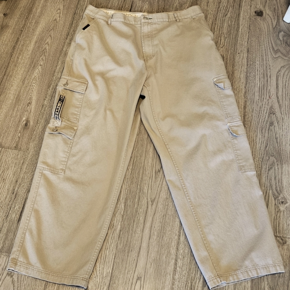 Vintage Y2K Tommy Hilfinger Quad Cargo Baggy Skater Pants - Size 42x32  - Khaki